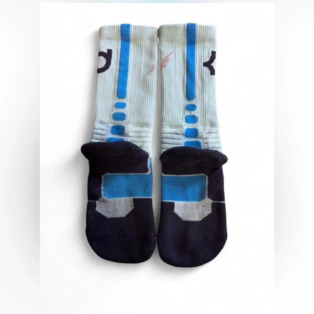 Nike Youth KD Elite Basketball Socks Grey Blue S 3Y-5Y